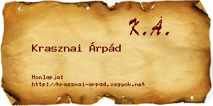 Krasznai Árpád névjegykártya