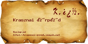 Krasznai Árpád névjegykártya