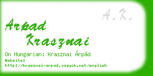 arpad krasznai business card